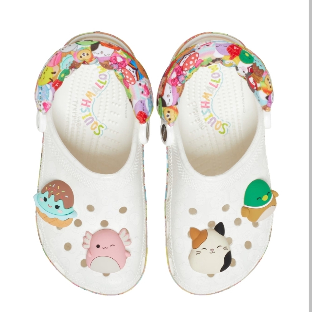 CROCS White Mules with Colorful Charms